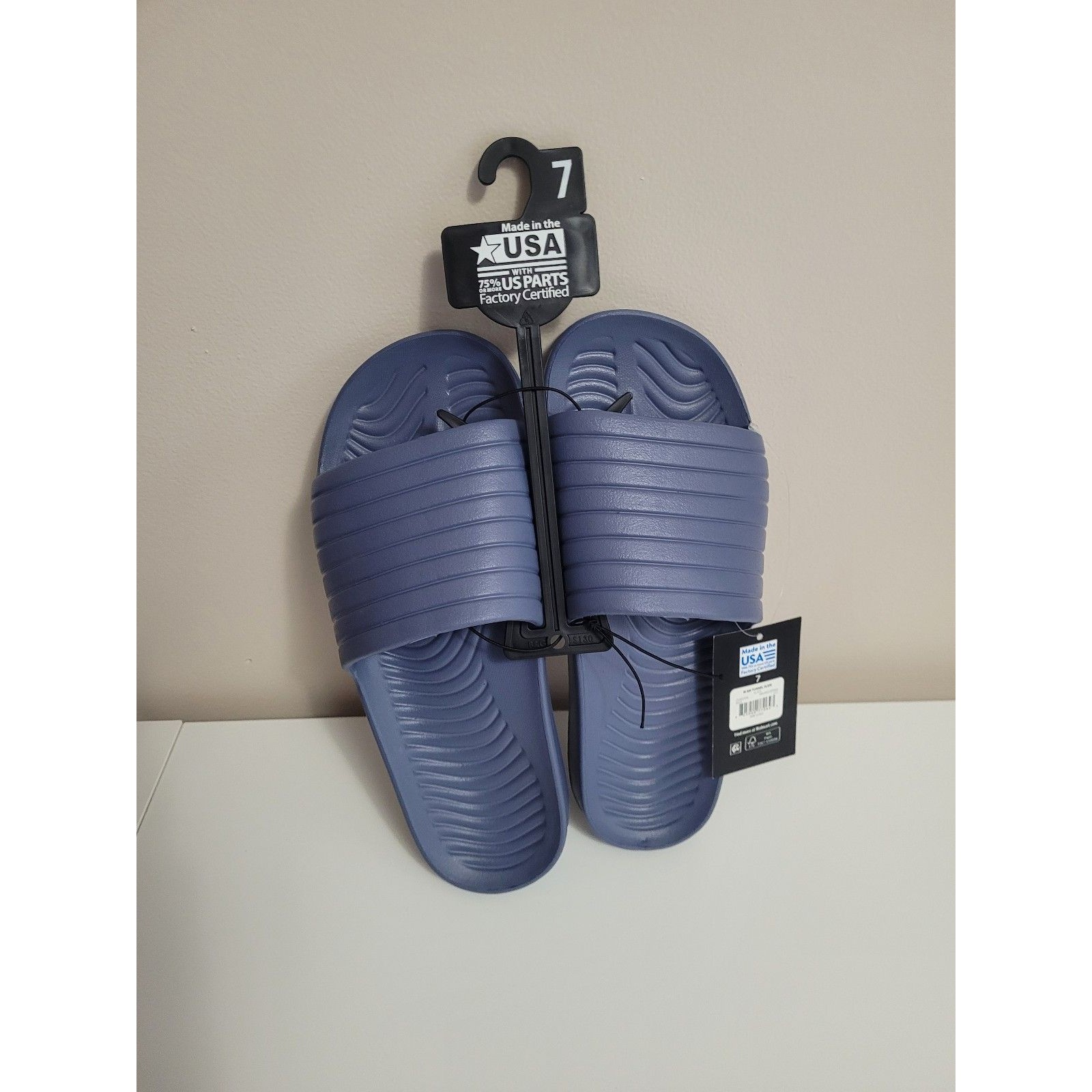 New Athletic Works Tunnel Slide Sandal Blue Gray Men's Size 7 — image 2 of 4